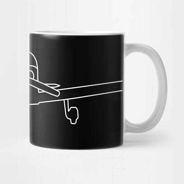 Piper PA28 outline graphic (white) by soitwouldseem